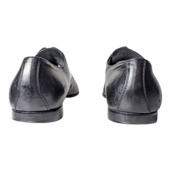 BETTACCINI Black Leather Plain Toe Oxford Size 45 - Picture 5 of 9